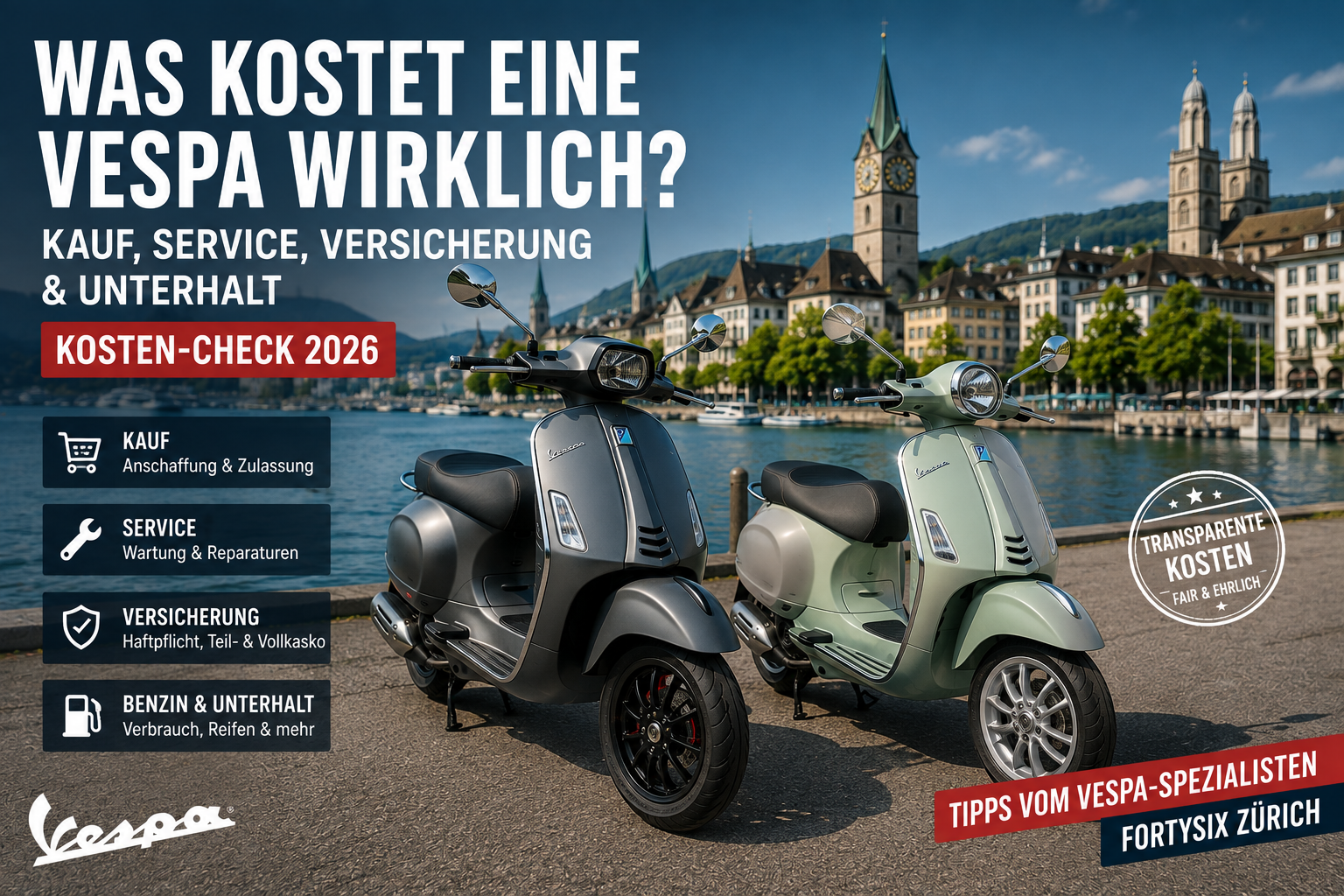 Vespa Kosten Schweiz 2026: Kauf, Service & Unterhalt