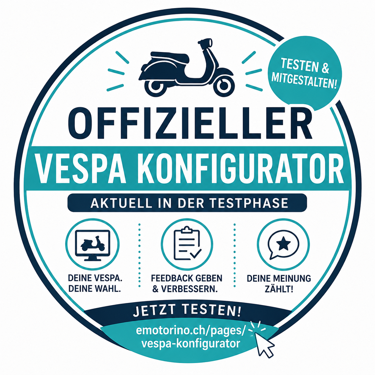 Neuer Vespa Konfigurator Schweiz – Jetzt testen und mitgestalten